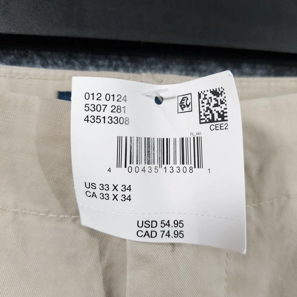 American Eagle Pants Mens Fits 33x32 Beige Loose‎ Lived-In Khakis Flex Stretch